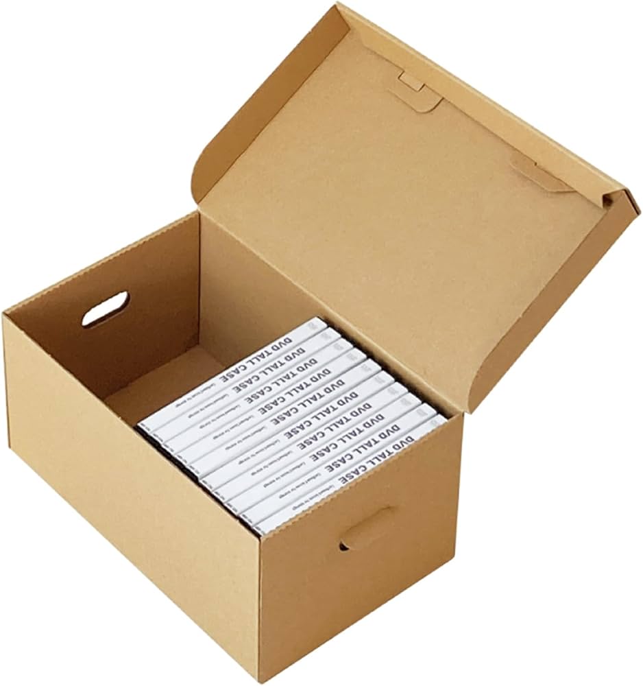 Amazon.co.jp: アースダンボール 収納ボックス DVDトールケース20枚用